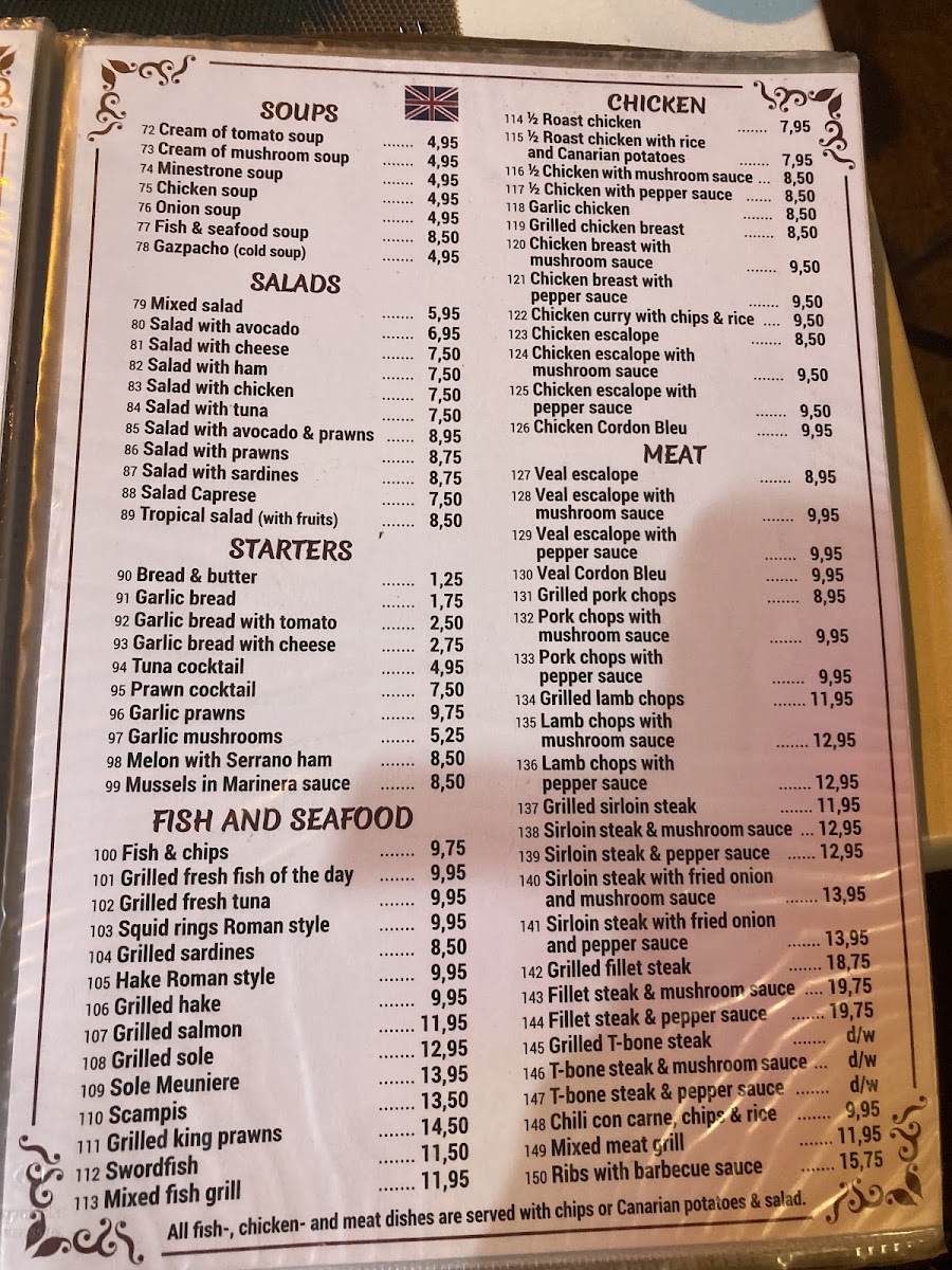 Promenade Restaurante Menu - Image 1