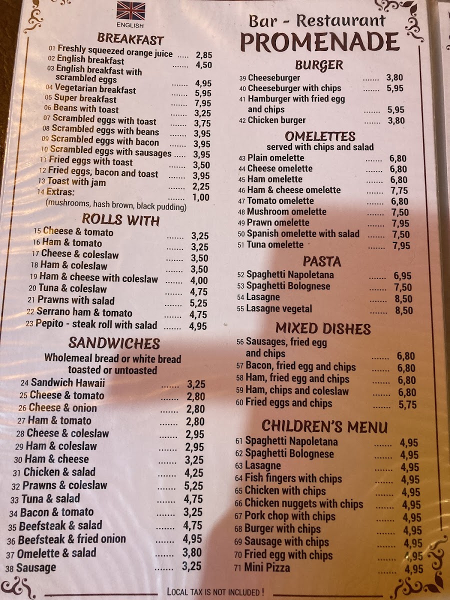 Promenade Restaurante Menu - Image 2