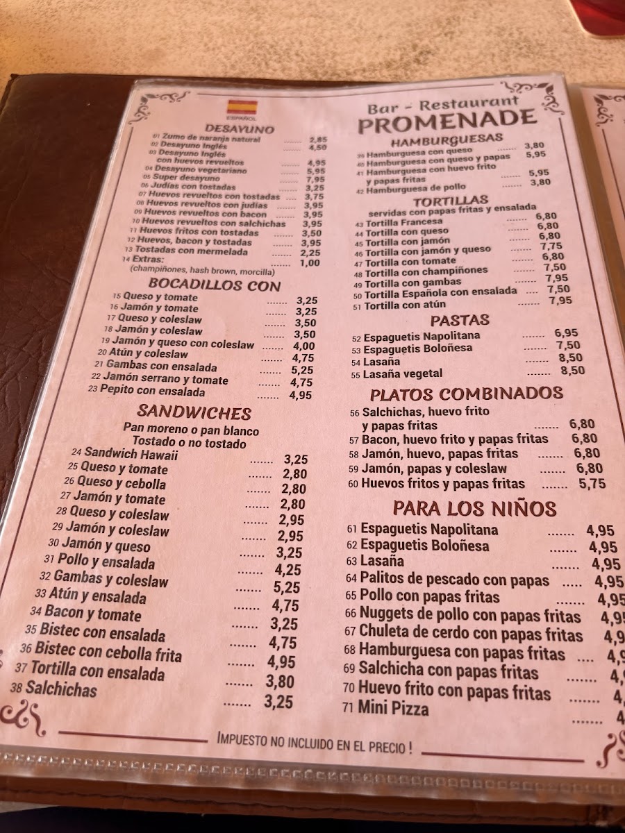 Promenade Restaurante Menu - Image 6
